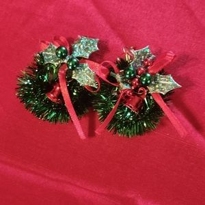 🤑FREE with Purchase Christmas wreath dangle earings
